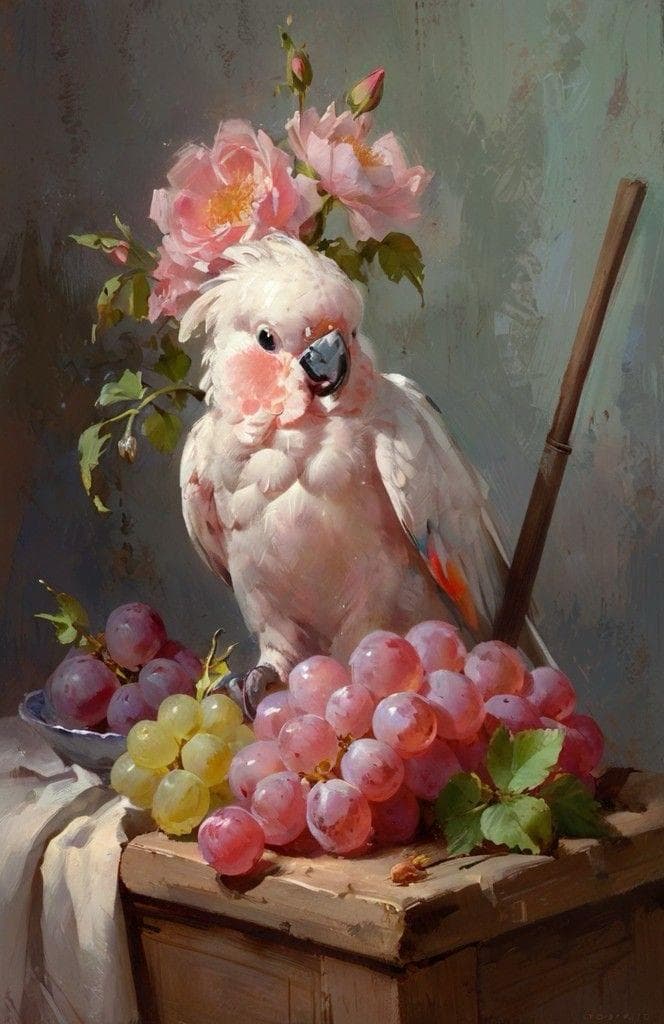 COCKATOO & ROSES poster artwork