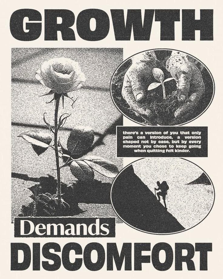 GROWTH DEMANDS DISCOMFORT poster artwork