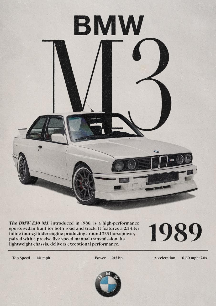 E30 M3 poster artwork
